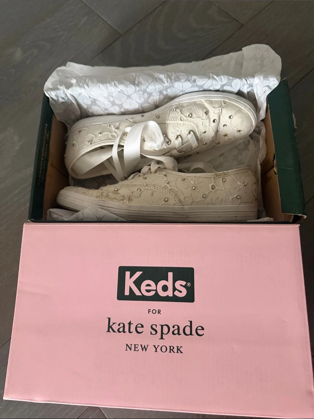 Keds x Kate Spade New York Champion Lace White Sneakers